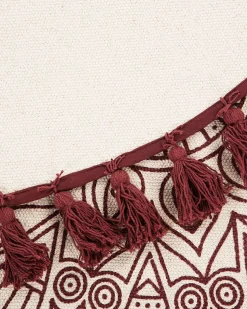 Tapete Em Algodao Creme E Vermelho O 120 Cm Ayakli