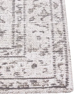 Tapete Em Algodao Creme E Cinzento Claro 80 X 300 Cm Sellik