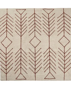 Tapete Em Algodao Creme E Castanho 200 X 200 Cm Akoren