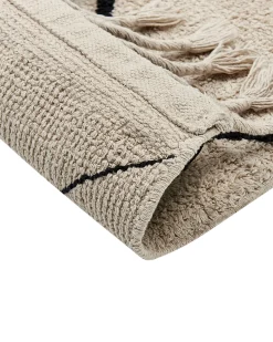 Tapete Em Algodao Creme E Preto 160 X 230 Cm Erler