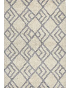 Tapete Em Algodao Creme E Cinzento 160 X 230 Cm Nevsehir