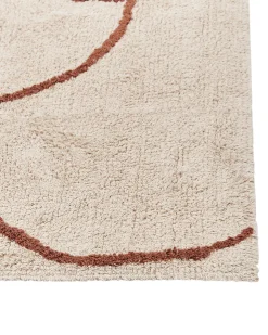 Tapete Em Algodao Creme E Castanho 200 X 200 Cm Avdan