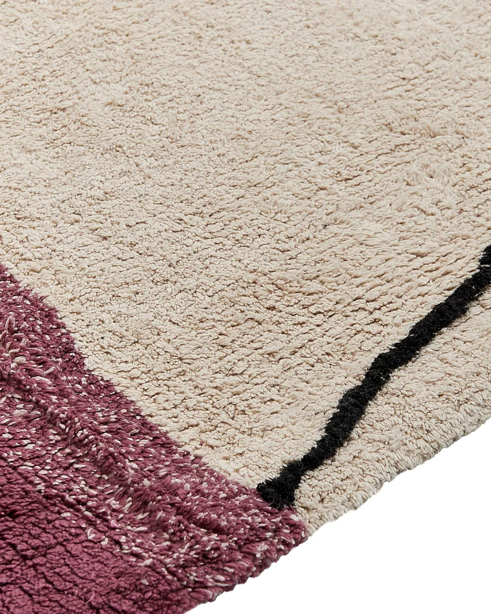 Tapete Em Algodao Creme E Rosa 160 X 230 Cm Afsar