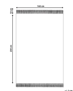 Tapete Em Algodao Creme E Preto 160 X 230 Cm Sazli