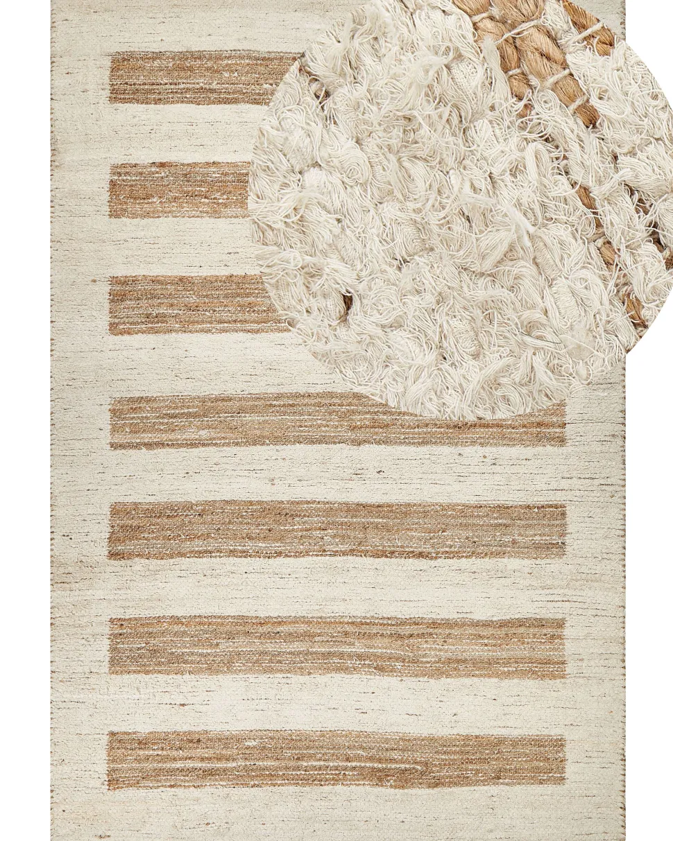 Tapete Em Algodao E Juta Creme 200 X 300 Cm Ziarat