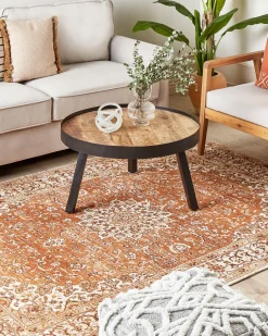 Tapete Em Algodao Laranja E Creme 160 X 230 Cm Hayat