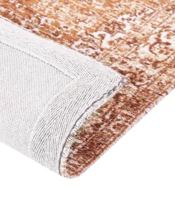 Tapete Em Algodao Laranja E Creme 160 X 230 Cm Hayat