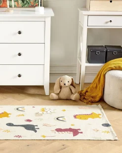 Tapete Em Algodao Multicolor Com Impressao De Dinossauros 80 X 150 Cm Tiop