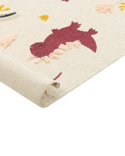 Tapete Em Algodao Multicolor Com Impressao De Dinossauros 80 X 150 Cm Tiop