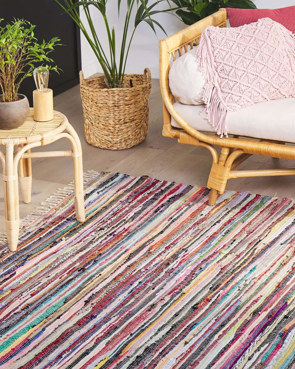 Tapete Em Algodao Multicolor Claro 160 X 230 Cm Danca