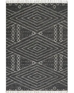 Tapete Em Algodao Preto E Branco 160 X 230 Cm Khenifra