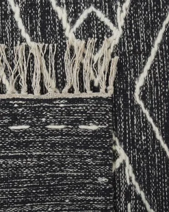 Tapete Em Algodao Preto E Branco 160 X 230 Cm Khenifra