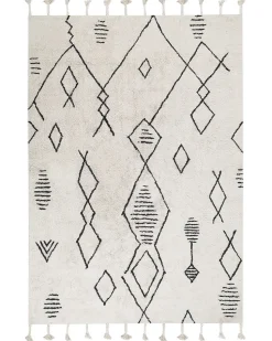 Tapete Em Algodao Preto E Branco 160 X 230 Cm Kebir