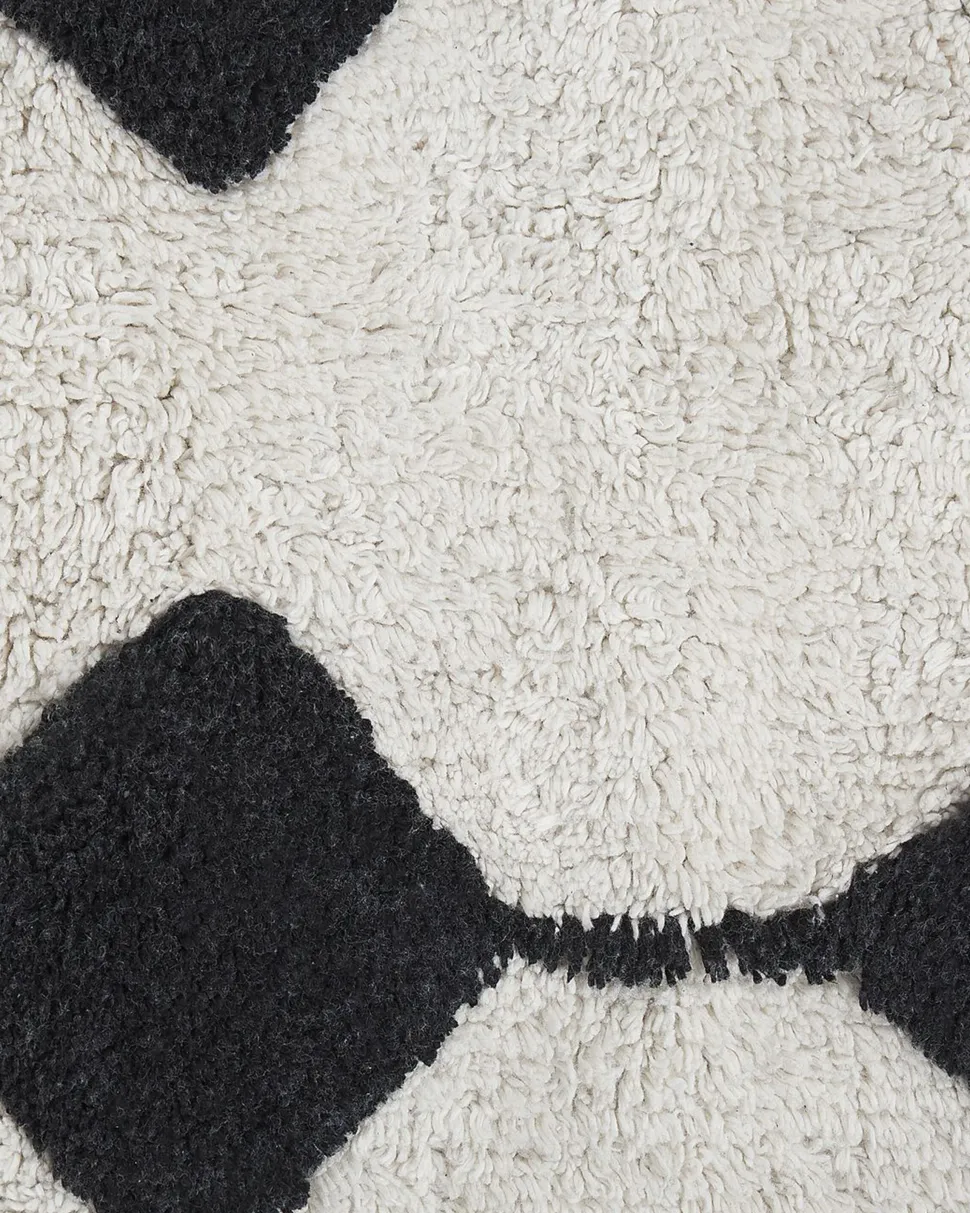 Tapete Em Algodao Preto E Branco 160 X 230 Cm Khemisset