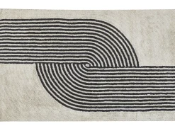 Tapete Em Algodao Preto E Branco 140 X 200 Cm Bareli