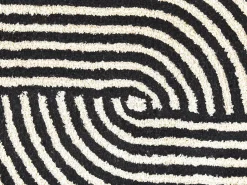 Tapete Em Algodao Preto E Branco 140 X 200 Cm Bareli