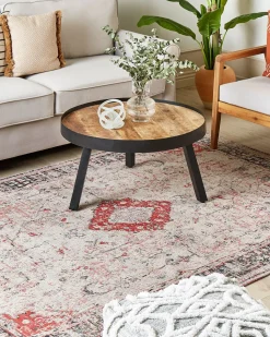 Tapete Em Algodao Vermelho E Creme 160 X 230 Cm Attera