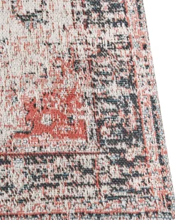 Tapete Em Algodao Vermelho E Creme 160 X 230 Cm Attera