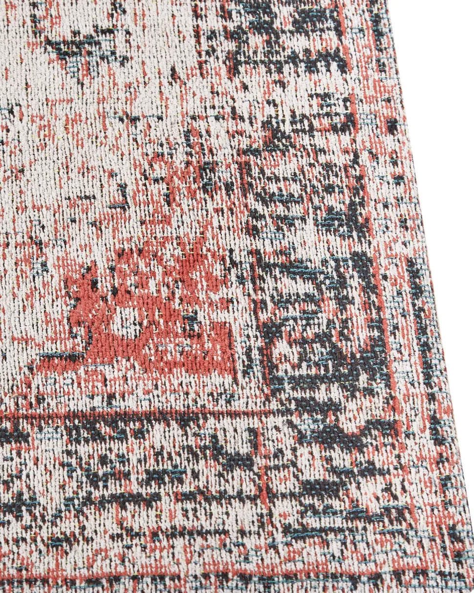 Tapete Em Algodao Vermelho E Creme 160 X 230 Cm Attera