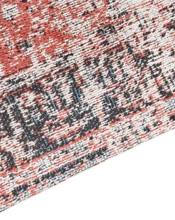 Tapete Em Algodao Vermelho E Creme 160 X 230 Cm Attera