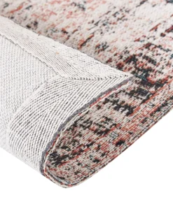 Tapete Em Algodao Vermelho E Creme 160 X 230 Cm Attera