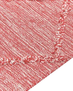 Tapete Em Algodao Vermelho E Branco 160 X 230 Cm Nidge