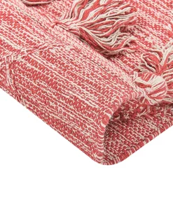 Tapete Em Algodao Vermelho E Branco 160 X 230 Cm Nidge
