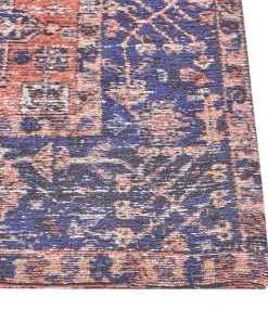 Tapete Em Algodao Vermelho E Azul 140 X 200 Cm Kurin