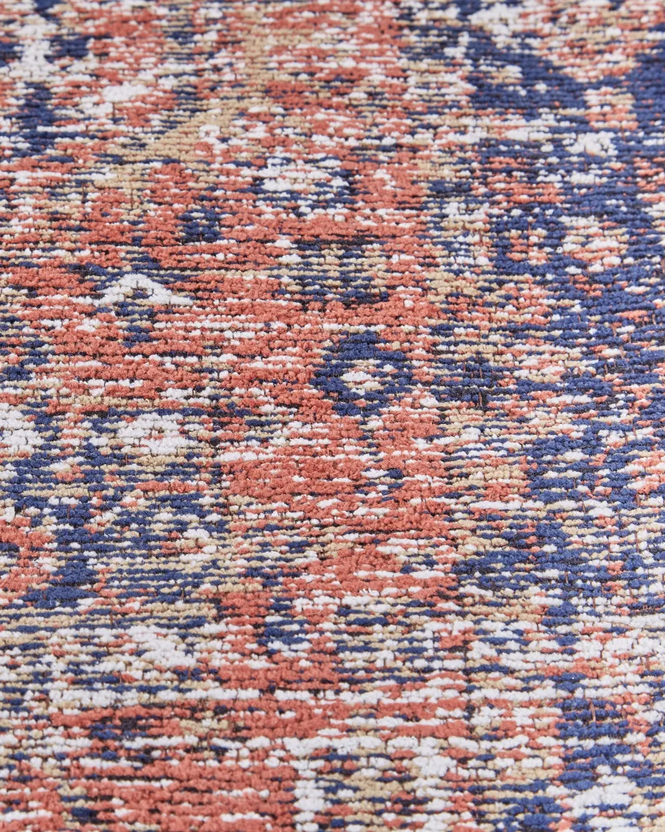 Tapete Em Algodao Vermelho E Azul 140 X 200 Cm Kurin