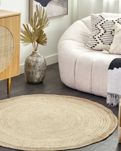 Tapete Em Juta Creme Clara 120 Cm Menemen