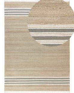 Tapete Em Juta Creme E Cinzenta 160 X 230 Cm Mirza