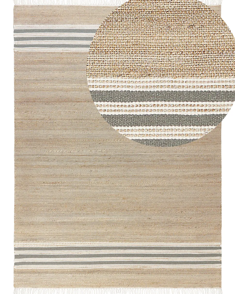 Tapete Em Juta Creme E Cinzenta 160 X 230 Cm Mirza