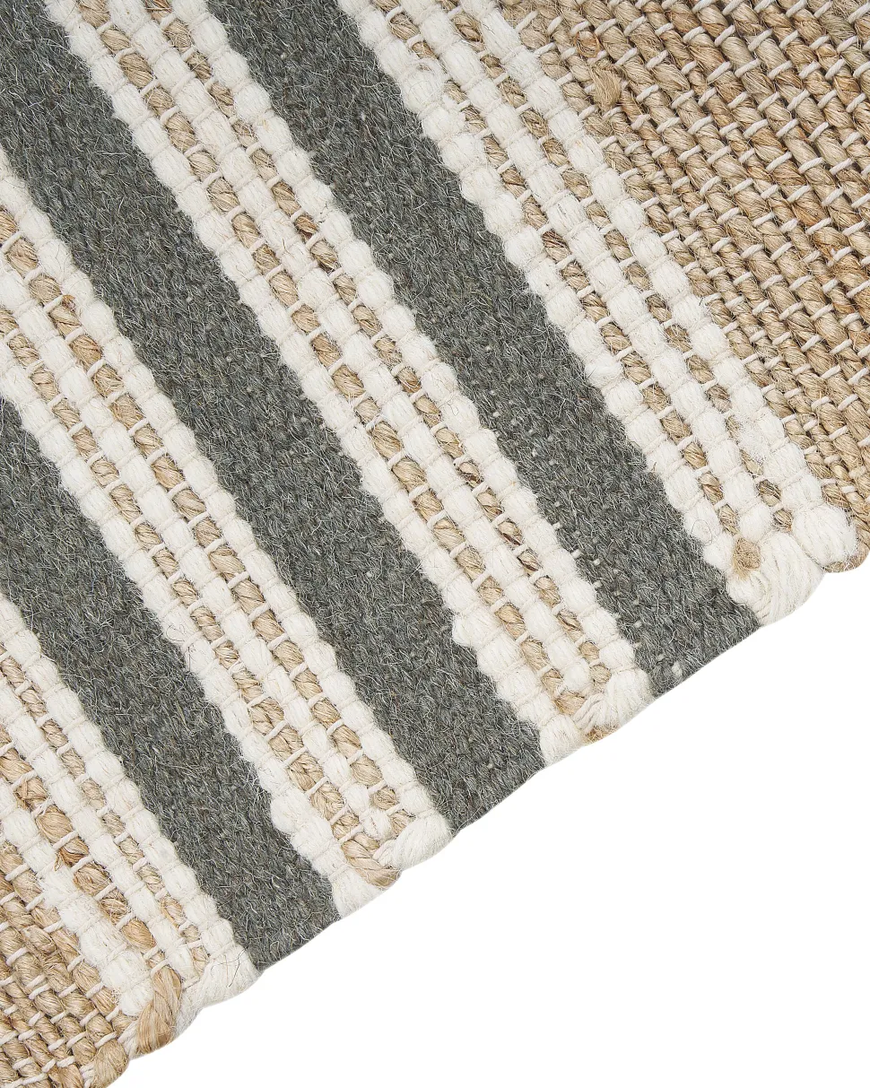 Tapete Em Juta Creme E Cinzenta 160 X 230 Cm Mirza