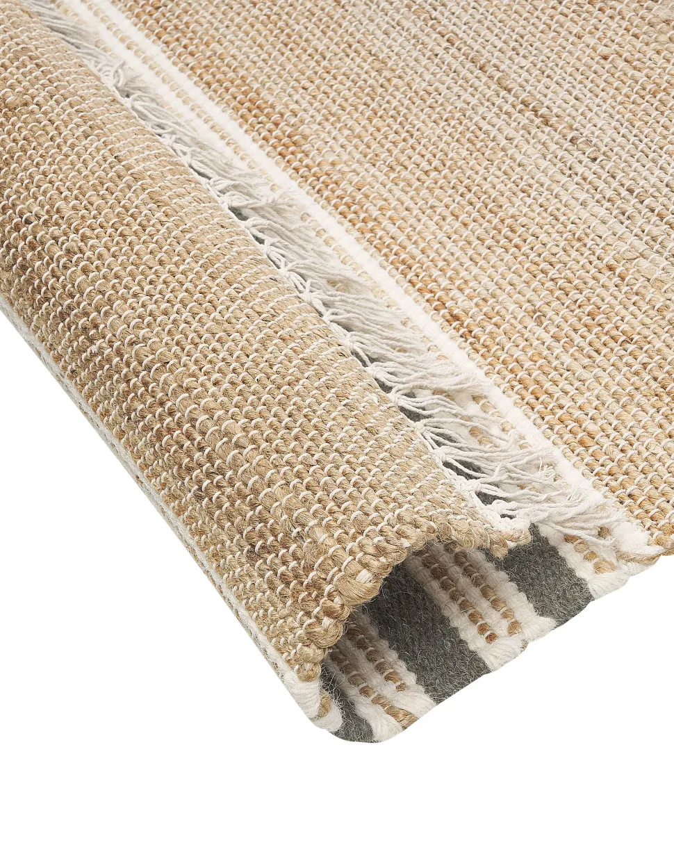 Tapete Em Juta Creme E Cinzenta 160 X 230 Cm Mirza