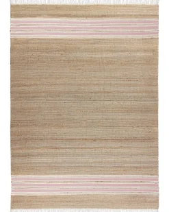 Tapete Em Juta Creme E Rosa Pastel 160 X 230 Cm Mirza