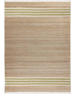 Tapete Em Juta Creme E Verde 160 X 230 Cm Mirza