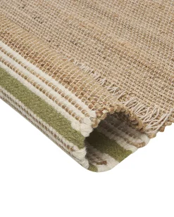 Tapete Em Juta Creme E Verde 160 X 230 Cm Mirza