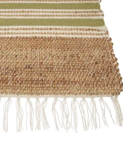 Tapete Em Juta Creme E Verde 160 X 230 Cm Mirza