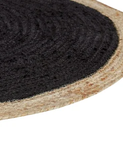 Tapete Em Juta Preta 120 Cm Menemen