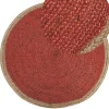 Tapete Em Juta Vermelho Coral E Creme 120 Cm Menemen