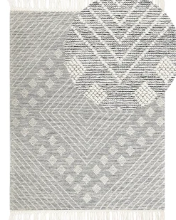 Tapete Em La Cinzenta E Branca 160 X 230 Cm Savur