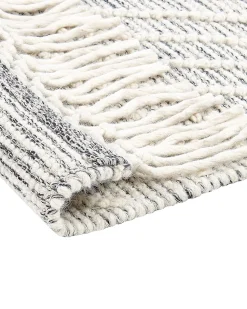 Tapete Em La Cinzenta E Branca 160 X 230 Cm Savur