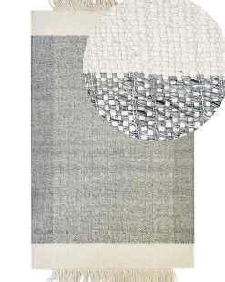 Tapete Em La Cinzenta E Branca 160 X 230 Cm Tatlisu