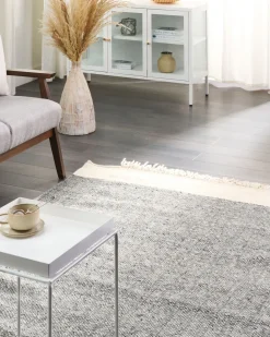 Tapete Em La Cinzenta E Branca 160 X 230 Cm Tatlisu