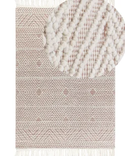 Tapete Em La Creme E Castanho 160 X 230 Cm Kestel