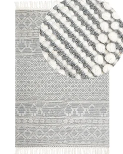 Tapete Em La Creme E Cinzenta 160 X 230 Cm Solhan