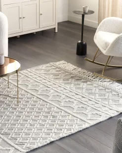 Tapete Em La Creme E Cinzenta 160 X 230 Cm Solhan