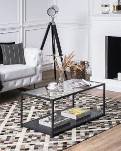 Tapete Em Pele Cinzenta E Castanha 160 X 230 Cm Akdere