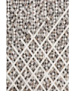 Tapete Em Pele Cinzenta E Castanha 160 X 230 Cm Akdere