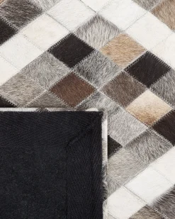 Tapete Em Pele Cinzenta E Castanha 160 X 230 Cm Akdere